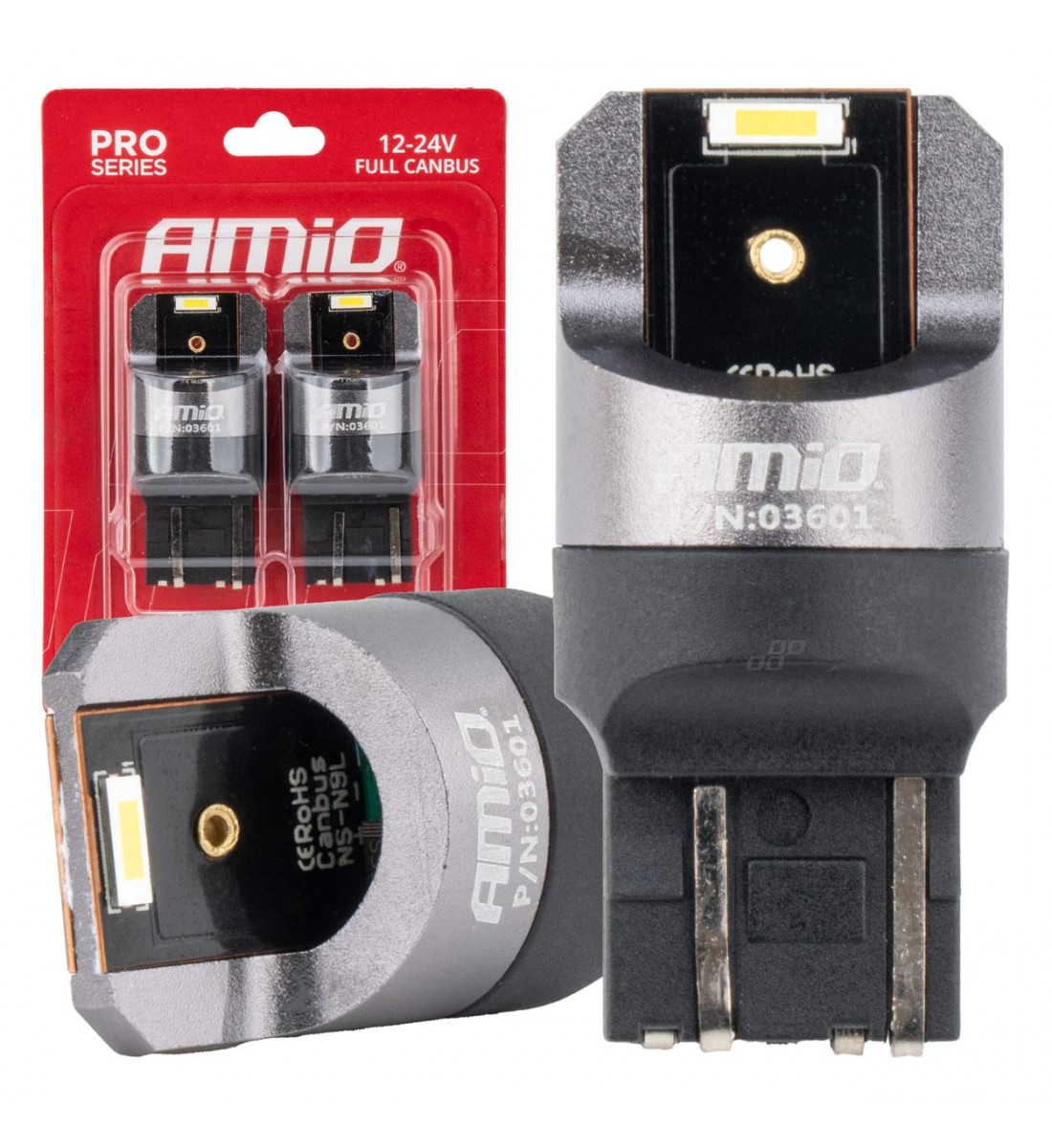 Produs - Set becuri FULL CANBUS PRO W21/5W 2x1860 SMD alb 12V 24V AMIO-03601 - AutoParadoxSystem.ro