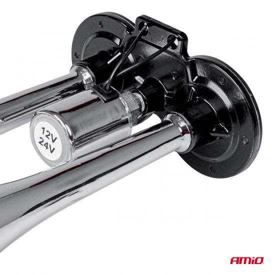 Claxoane  fanfara duble 12-24v AMIO-03617 Claxoane  fanfara duble 12-24v AMIO-03617