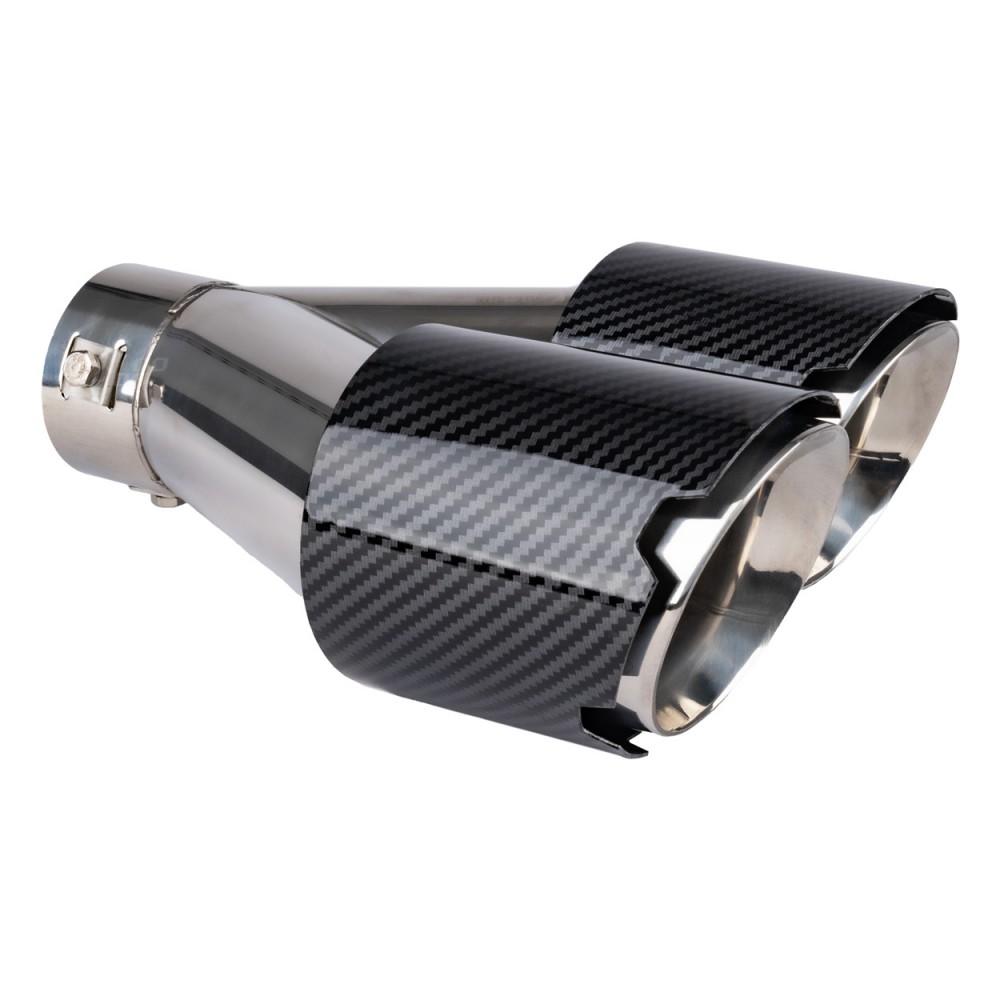 Ornament toba esapament duo din oțel inoxidabil carbon AMIO-04070