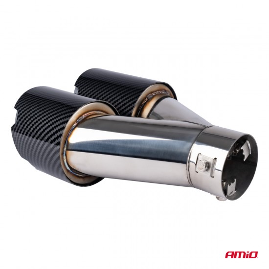 Ornament toba esapament duo din oțel inoxidabil carbon AMIO-04070 Ornament toba esapament duo din oțel inoxidabil carbon AMIO-04070