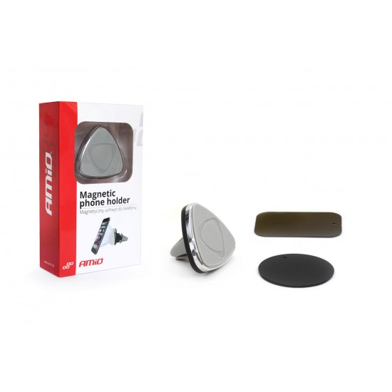 Suport magnetic pentru telefon pentru o mașină pe grilă HOLD-01 AMIO-01043 Suport magnetic pentru telefon pentru o mașină pe grilă HOLD-01 AMIO-01043