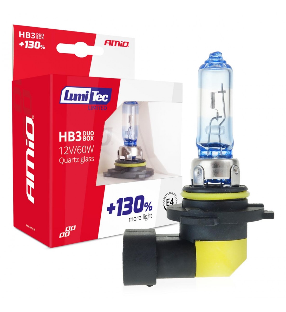 Set 2 Becuri halogen HB3 12V 60W LumiTec LIMITED +130% DUO AMIO-02103