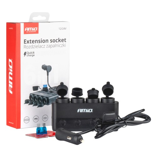 Splitter priză brichetă PD30W QC3.0 12/24V max 216W