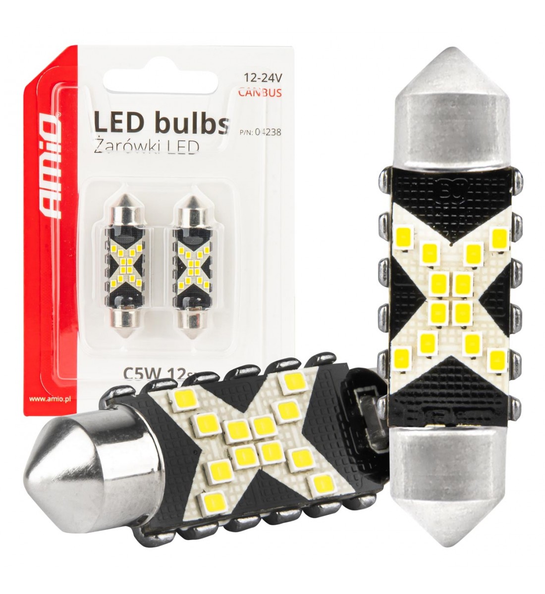 Produs - Becuri LED CANBUS 12SMD Festoon C5W 2016 41mm Alb 12/24V - AutoParadoxSystem.ro