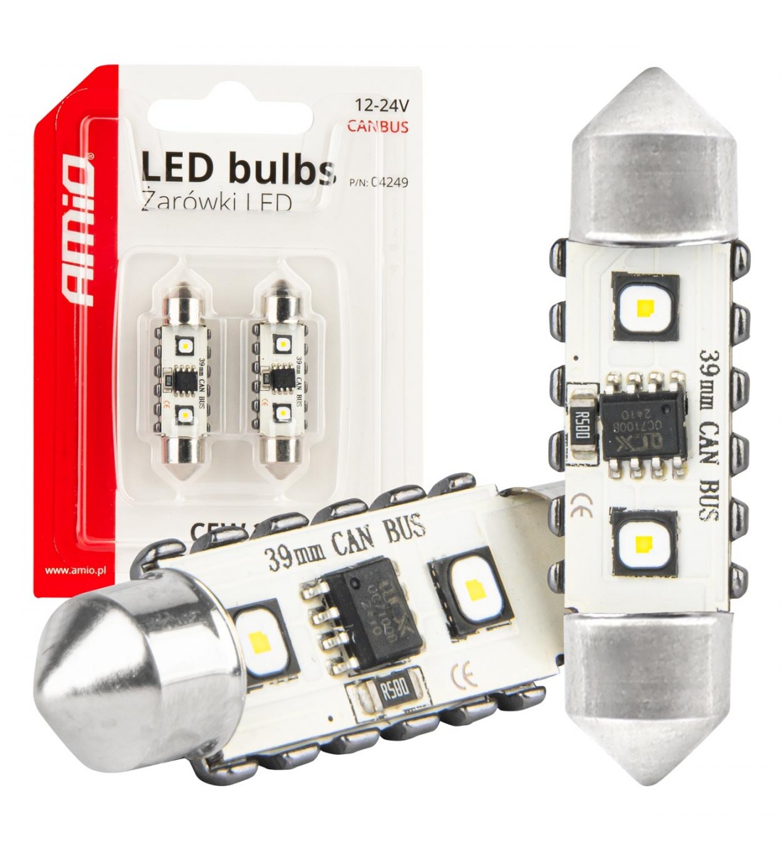 Produs - Becuri LED CANBUS 12SMD Festoon C5W 3838 39mm Alb 12/24V - AutoParadoxSystem.ro