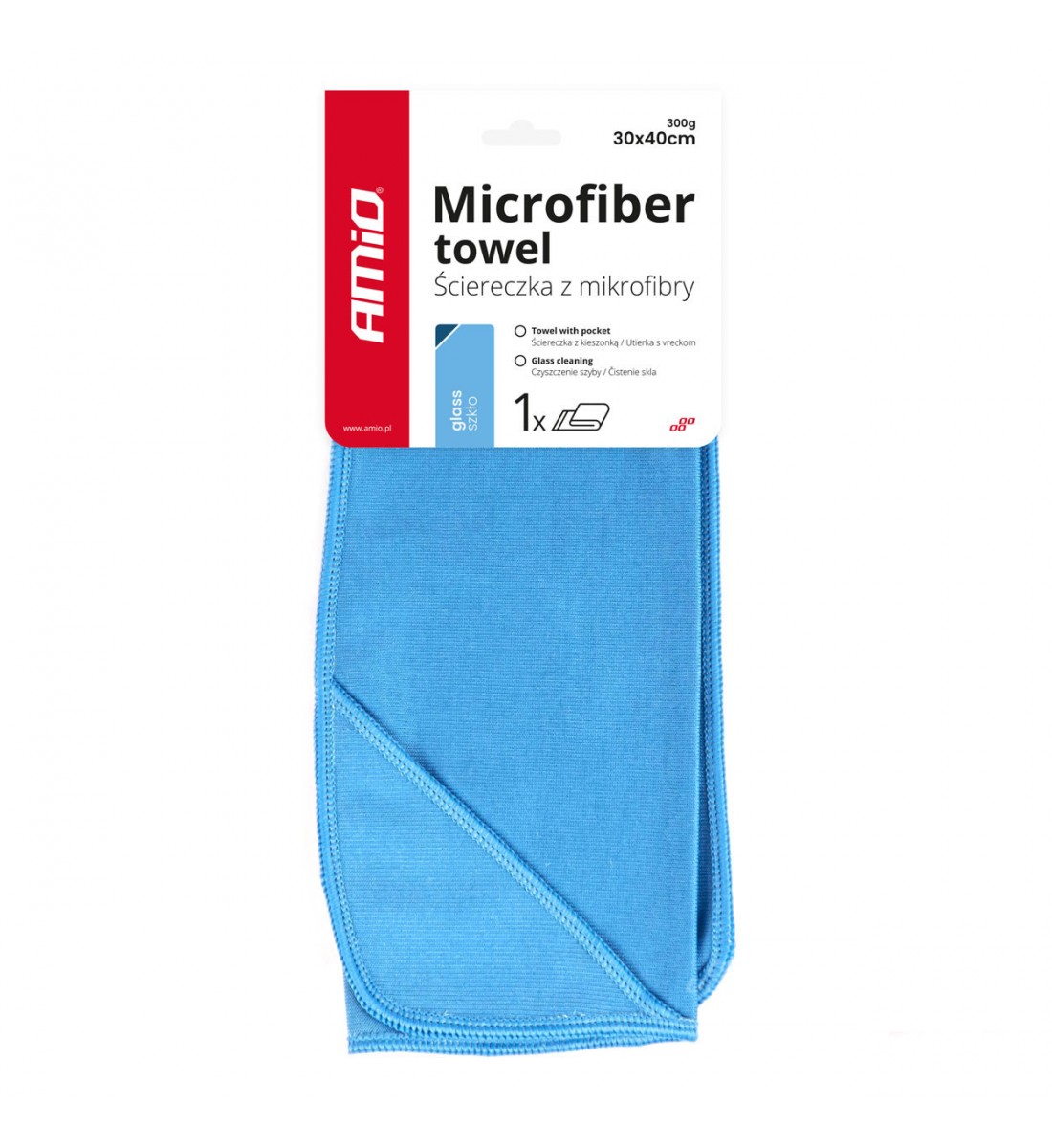 Laveta din microfibra pentru curatarea sticlei, geamurilor si oglinzilor 30x40 cm AMIO-03731