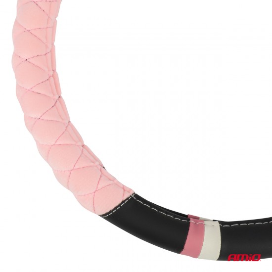 Husa volan SWC-56-M (37-39cm), Negru cu Roz Husa volan SWC-56-M (37-39cm), Negru cu Roz