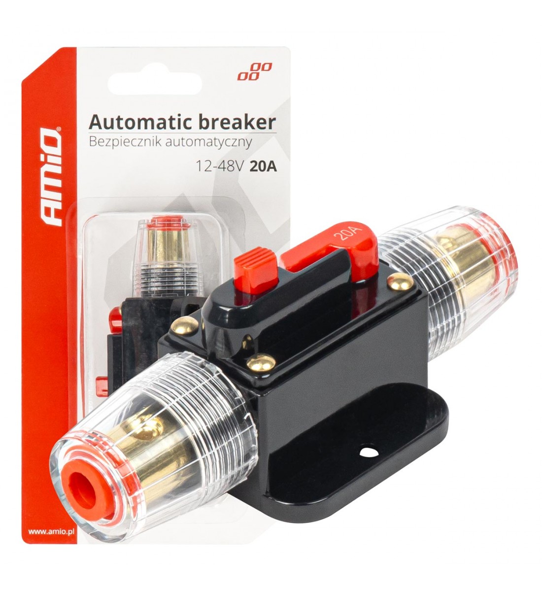 Siguranta automata auto 20A 12V 24V 48V AMIO-03815 Siguranta automata auto 20A 12V 24V 48V AMIO-03815
