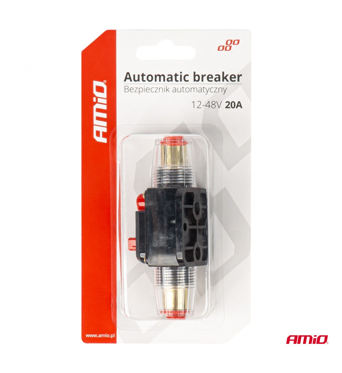 Siguranta automata auto 20A 12V 24V 48V AMIO-03815 Siguranta automata auto 20A 12V 24V 48V AMIO-03815