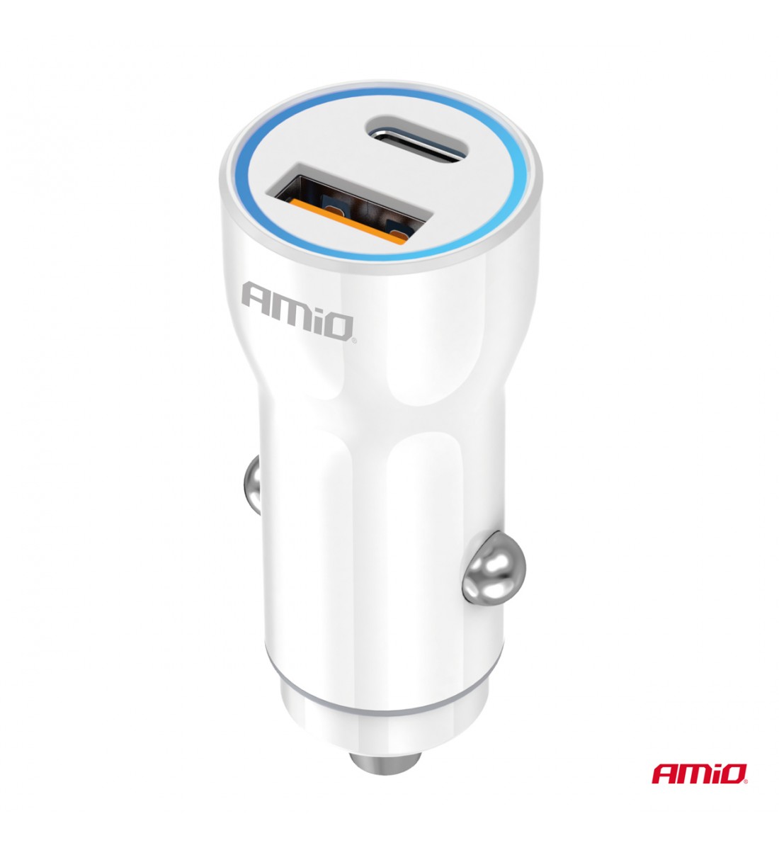 Încărcător auto USB-A+ USB-C 20W AMIO-03881 Încărcător auto USB-A+ USB-C 20W AMIO-03881