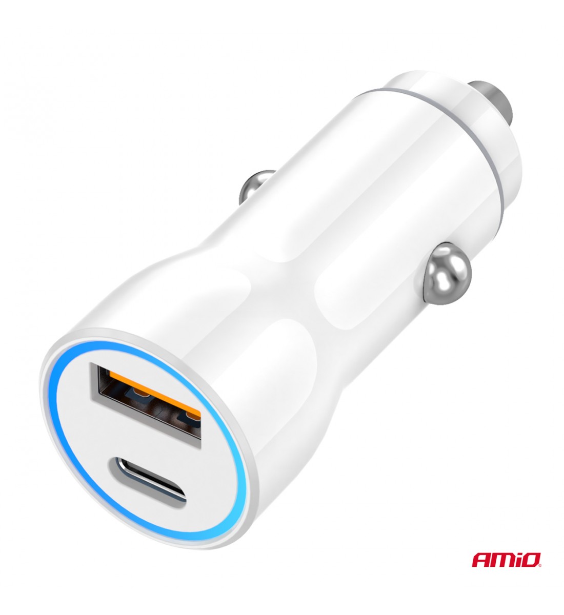 Încărcător auto USB-A+ USB-C 20W AMIO-03881 Încărcător auto USB-A+ USB-C 20W AMIO-03881