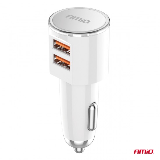 Încărcător auto 2x USB-A 3.4A AMIO-03888 Încărcător auto 2x USB-A 3.4A AMIO-03888