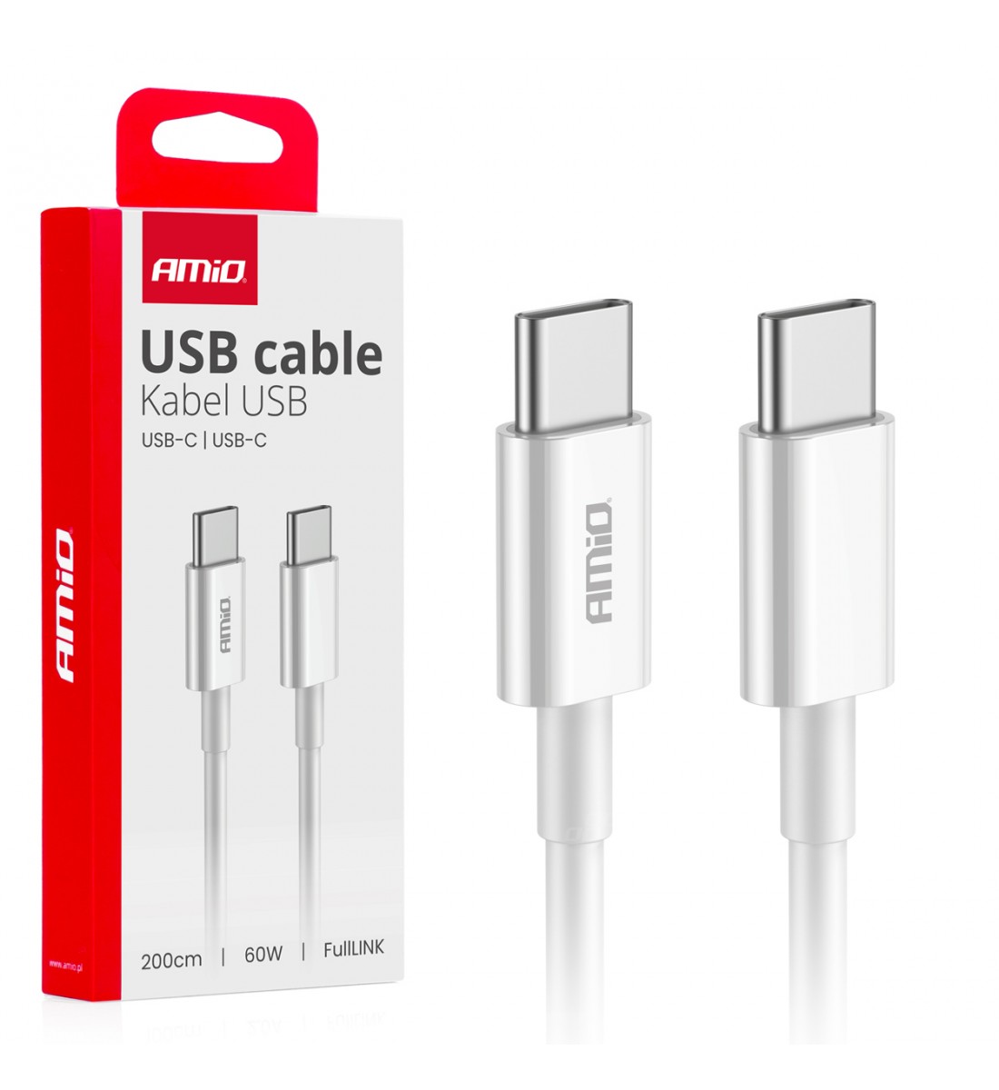 Cablu de încărcare USB-C 60W 200cm FullLINK AMIO-03897