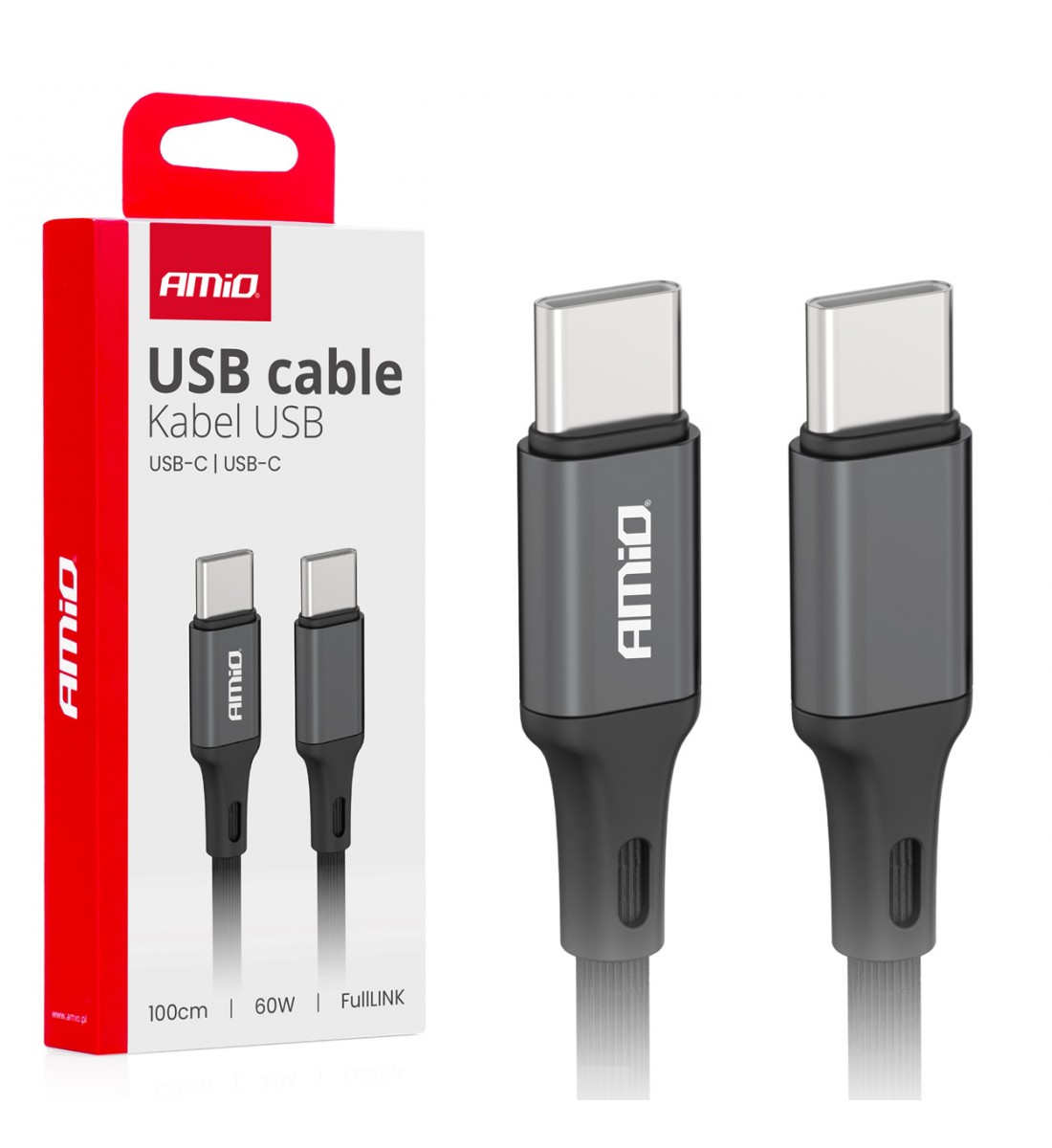 Cablu de încărcare USB-C 60W 100cm FullLINK AMIO-03902