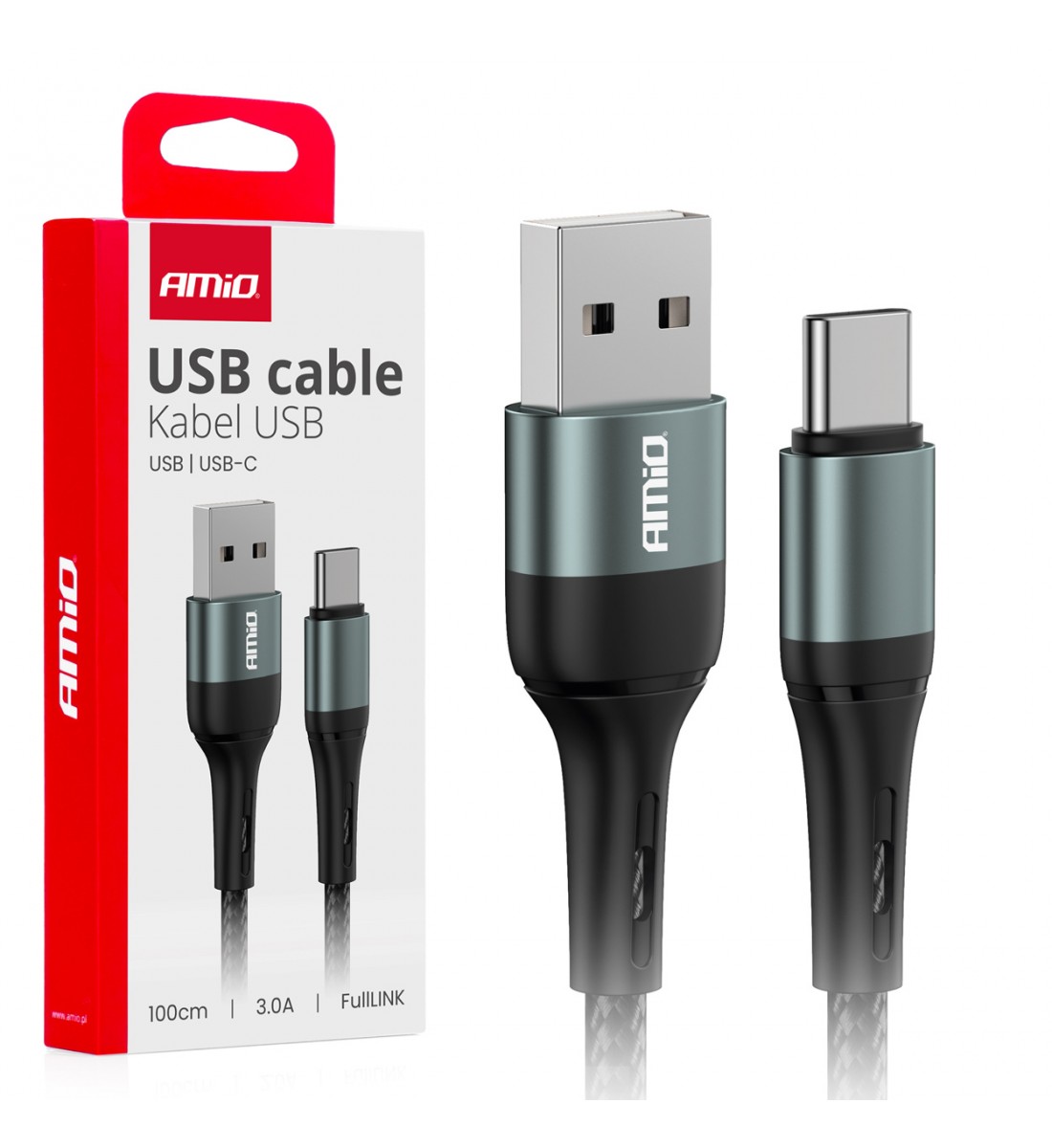 Cablu de încărcare USB-A - USB-C 3A 100 cm FullLINK AMIO-03911 Cablu de încărcare USB-A - USB-C 3A 100 cm FullLINK AMIO-03911