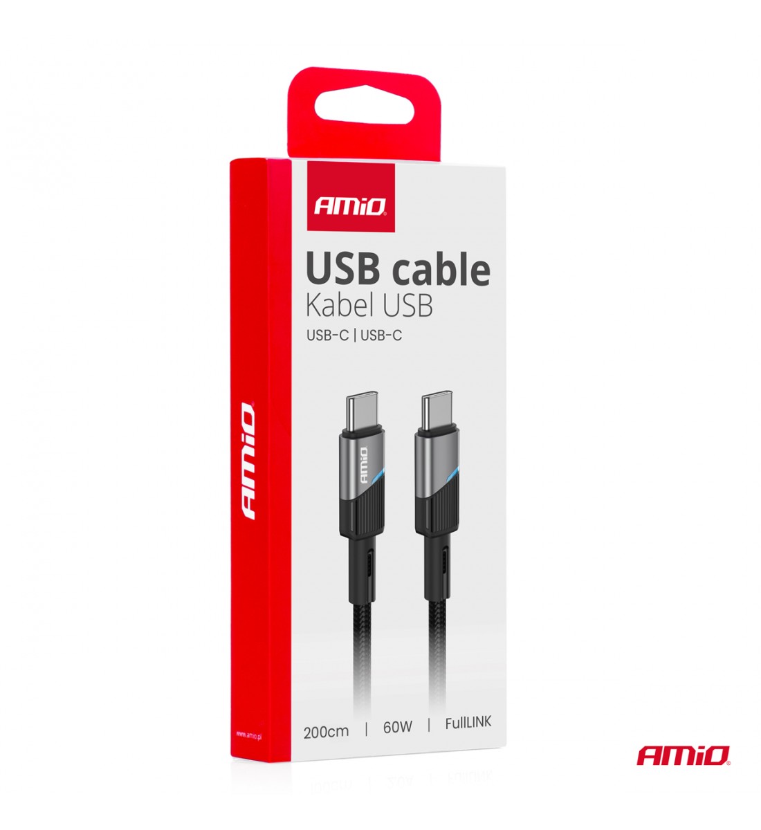 Cablu de încărcare USB-C 60W 200cm FullLINK AMIO-03927