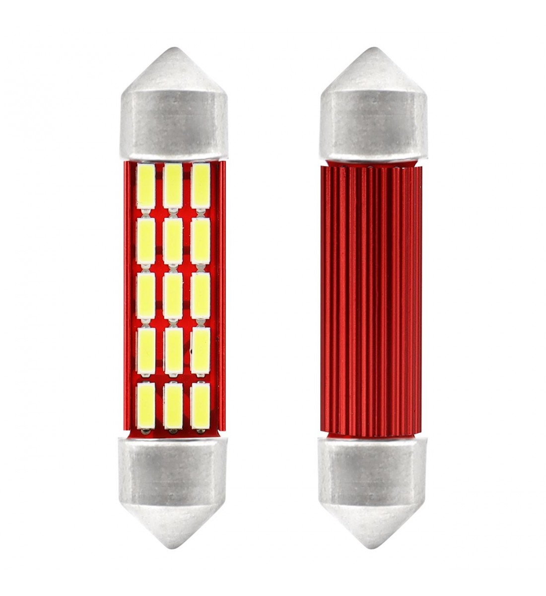 Set 2 becuri auto C5W/ Sofit, 20 SMD, 41 mm, Canbus, 12/24V, culoare alb