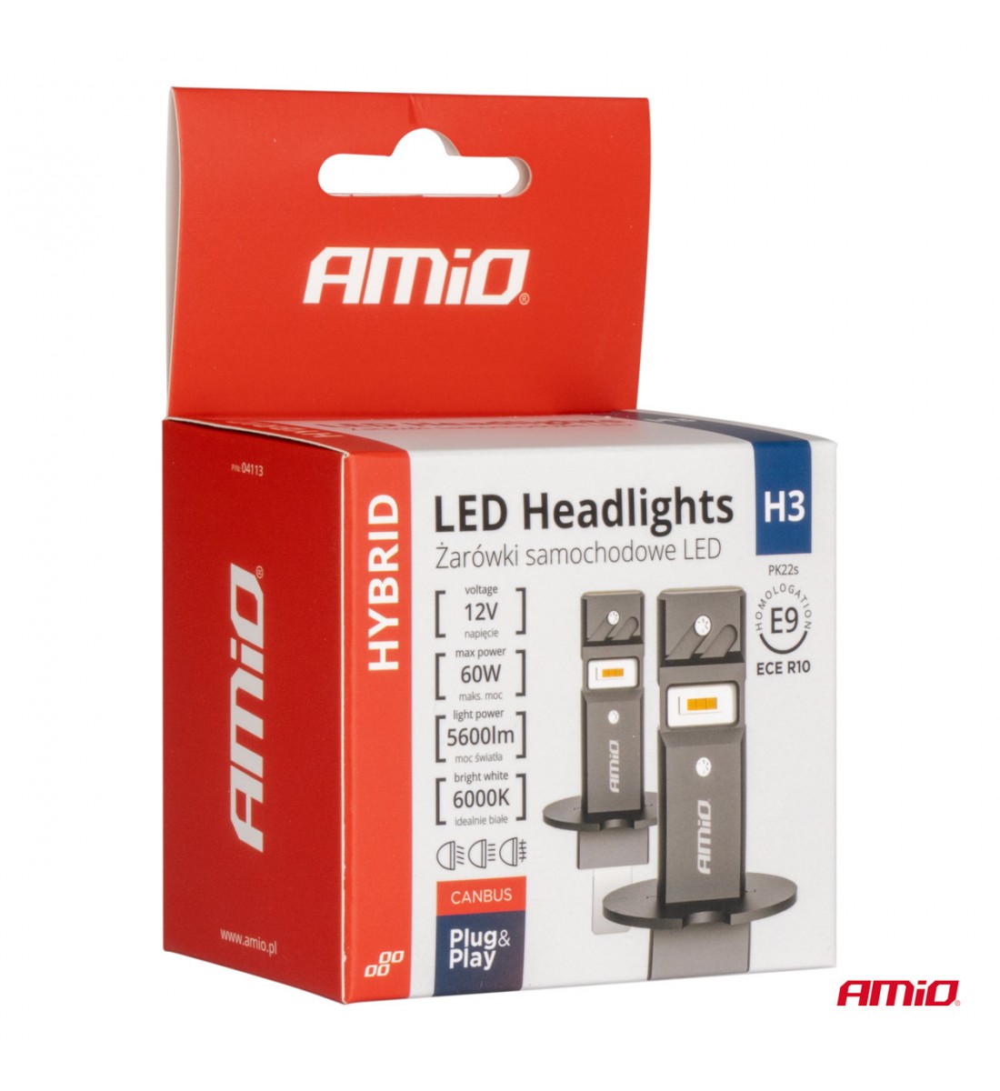 Set becuri cu LED seria hibride H3 6000K Canbus 60W AMIO-04113 - AutoParadoxSystem.ro Produs - Set becuri cu LED seria hibride H3 6000K Canbus 60W AMIO-04113 - AutoParadoxSystem.ro