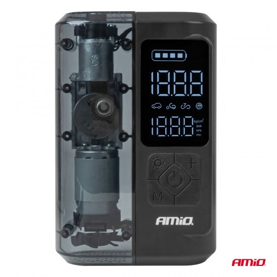Compresor wireless, reîncărcabil, LED, USB-C, 40W, AMIO-04378 Compresor wireless, reîncărcabil, LED, USB-C, 40W, AMIO-04378