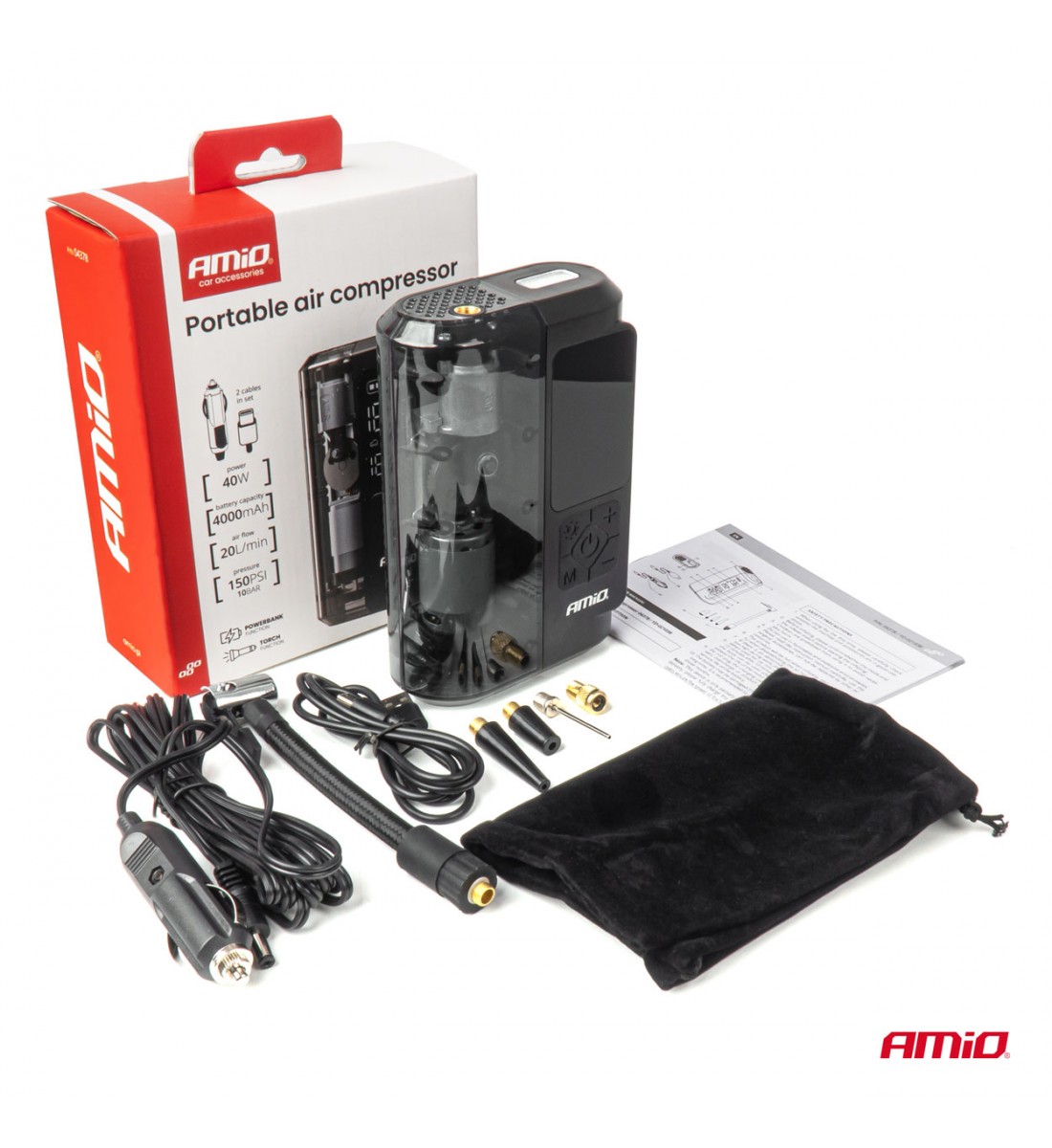 Compresor wireless, reîncărcabil, LED, USB-C, 40W, AMIO-04378 - AutoParadoxSystem.ro Produs - Compresor wireless, reîncărcabil, LED, USB-C, 40W, AMIO-04378 - AutoParadoxSystem.ro