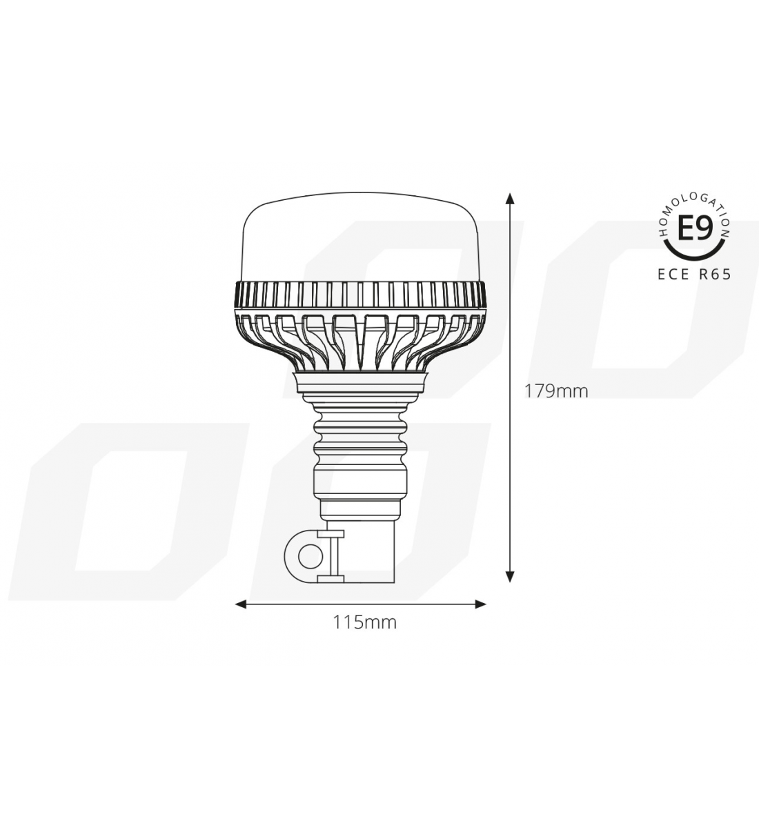 Lampa de avertizare W03P Flex PIPE R65 R10 36LED 12/24V IP56