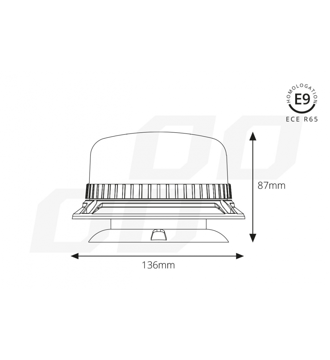 Lampa de avertizare W03M magnetica R65 R10 36LED 12/24V IP56