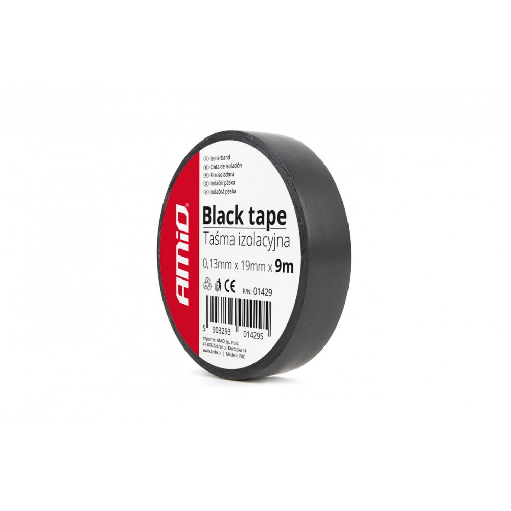 Bandă izolatoare, neagră, 19mm x 9m