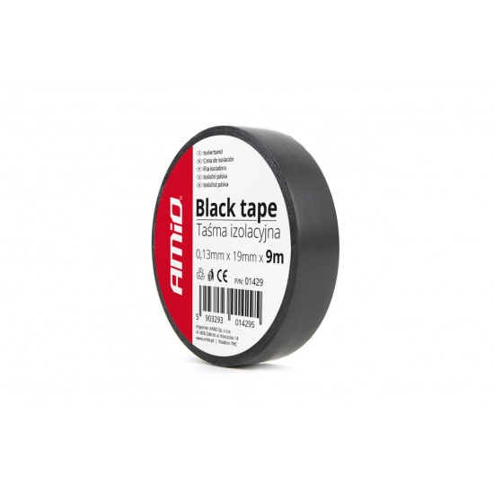 Bandă izolatoare, neagră, 19mm x 9m
