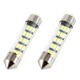 Set 2 becuri auto C5W/Sofit, Standard 3014, 15 SMD, 39 mm, 12V, culoare alb