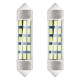 Set 2 becuri auto C5W/Sofit, Standard 3014, 15 SMD, 39 mm, 12V, culoare alb