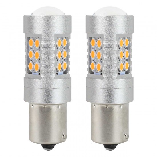 Set 2 Becuri auto CANBUS 3030 24SMD 1156 BAU15S PY21W Orange 12V/24V Set 2 Becuri auto CANBUS 3030 24SMD 1156 BAU15S PY21W Orange 12V/24V