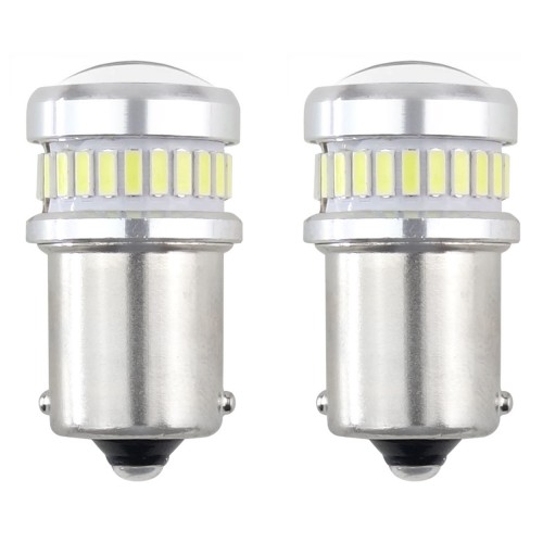 Set 2becuri auto  CANBUS 3014 24SMD + 3030 6SMD, Alb 12V/24V
