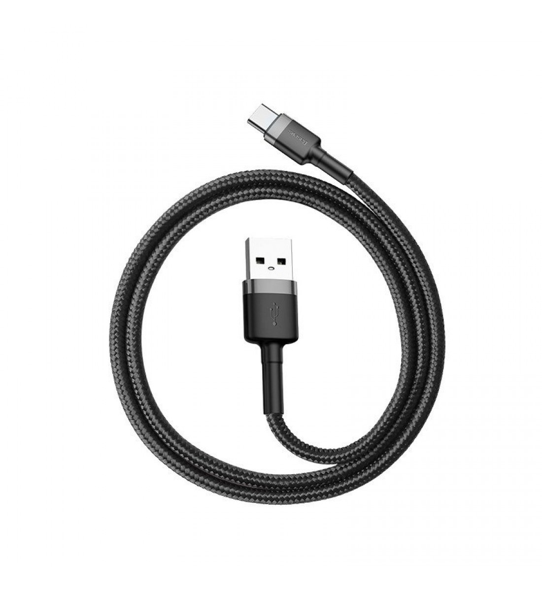 Cablu, USB la USB-C, Baseus Cafule, 2A, 3m, gri-negru