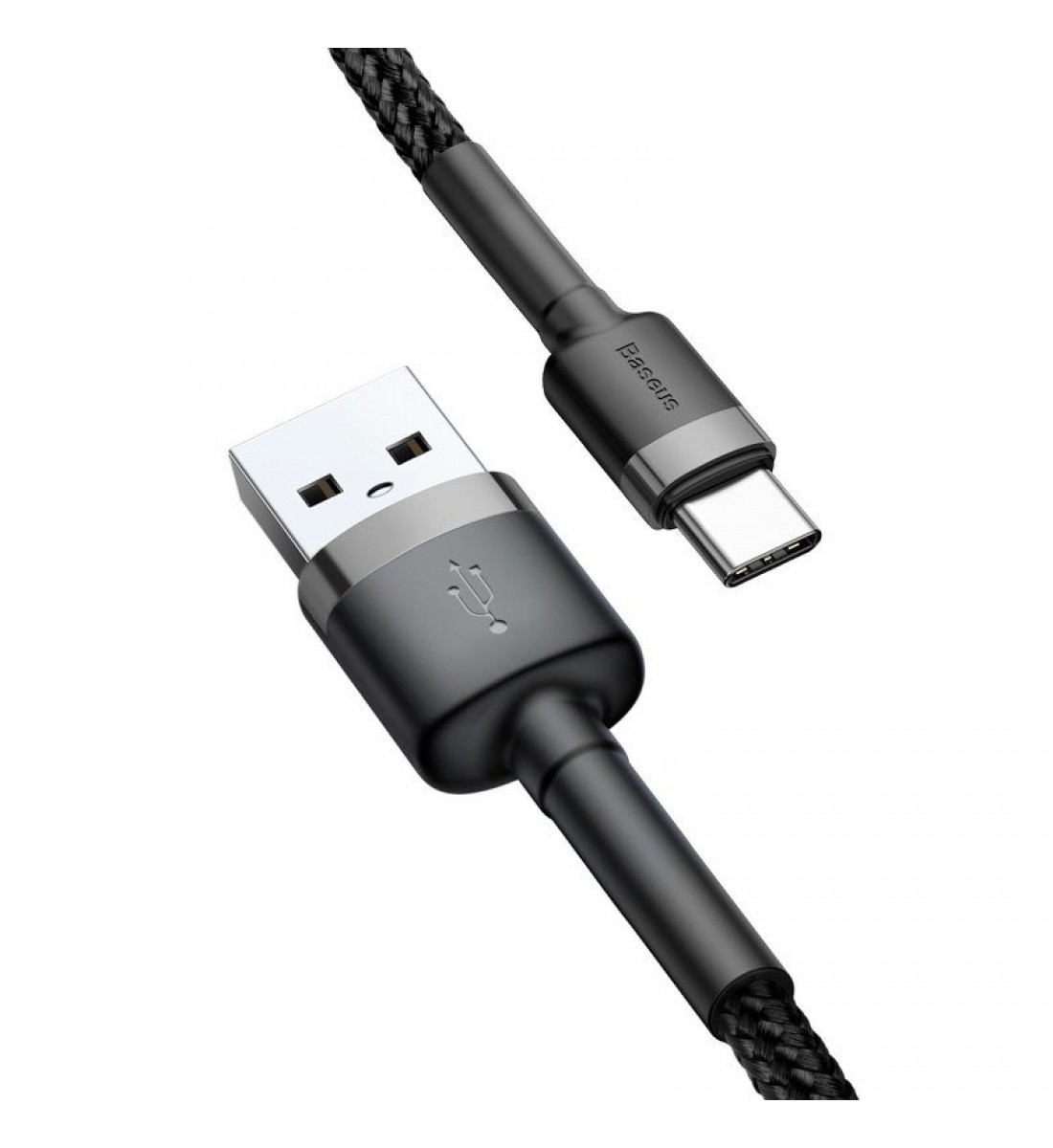 Cablu, USB la USB-C, Baseus Cafule, 2A, 3m, gri-negru