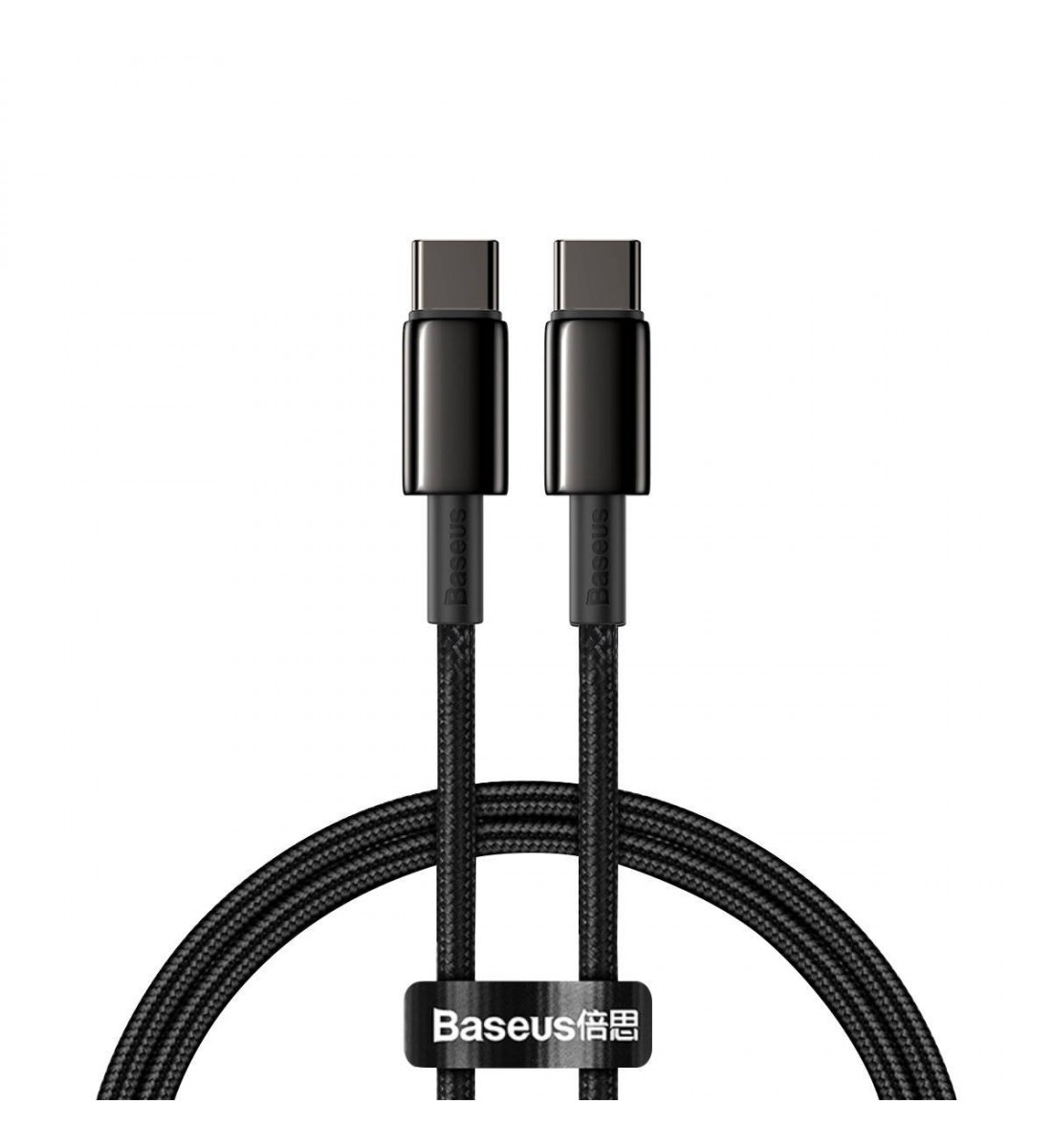 Cablu USB-C la USB-C Baseus Baseus Tungsten Gold, 100W, 1m negru Cablu USB-C la USB-C Baseus Baseus Tungsten Gold, 100W, 1m negru