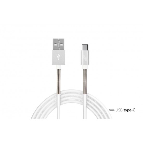 Cablu, USB la USB-C, Baseus Cafule, 2A, 3m, gri-negru