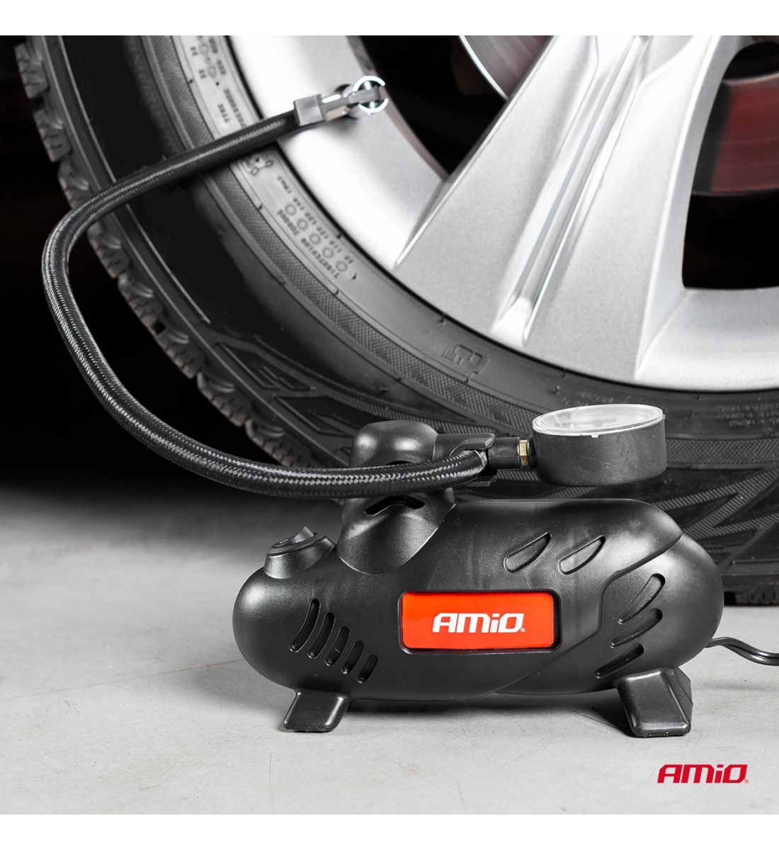 Mini compresor auto, 12V, manometru, compact si usor Mini compresor auto, 12V, manometru, compact si usor