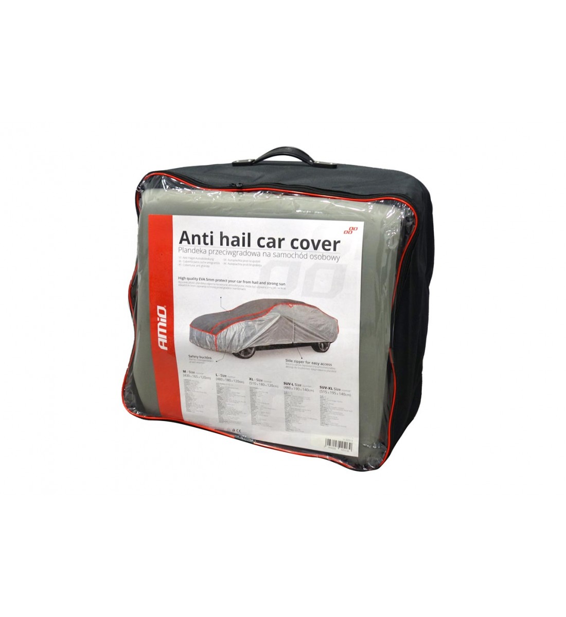 Husă auto, anti-grindina, fermoar, grosime 5 mm, XL - 515 x 195 x 140cm