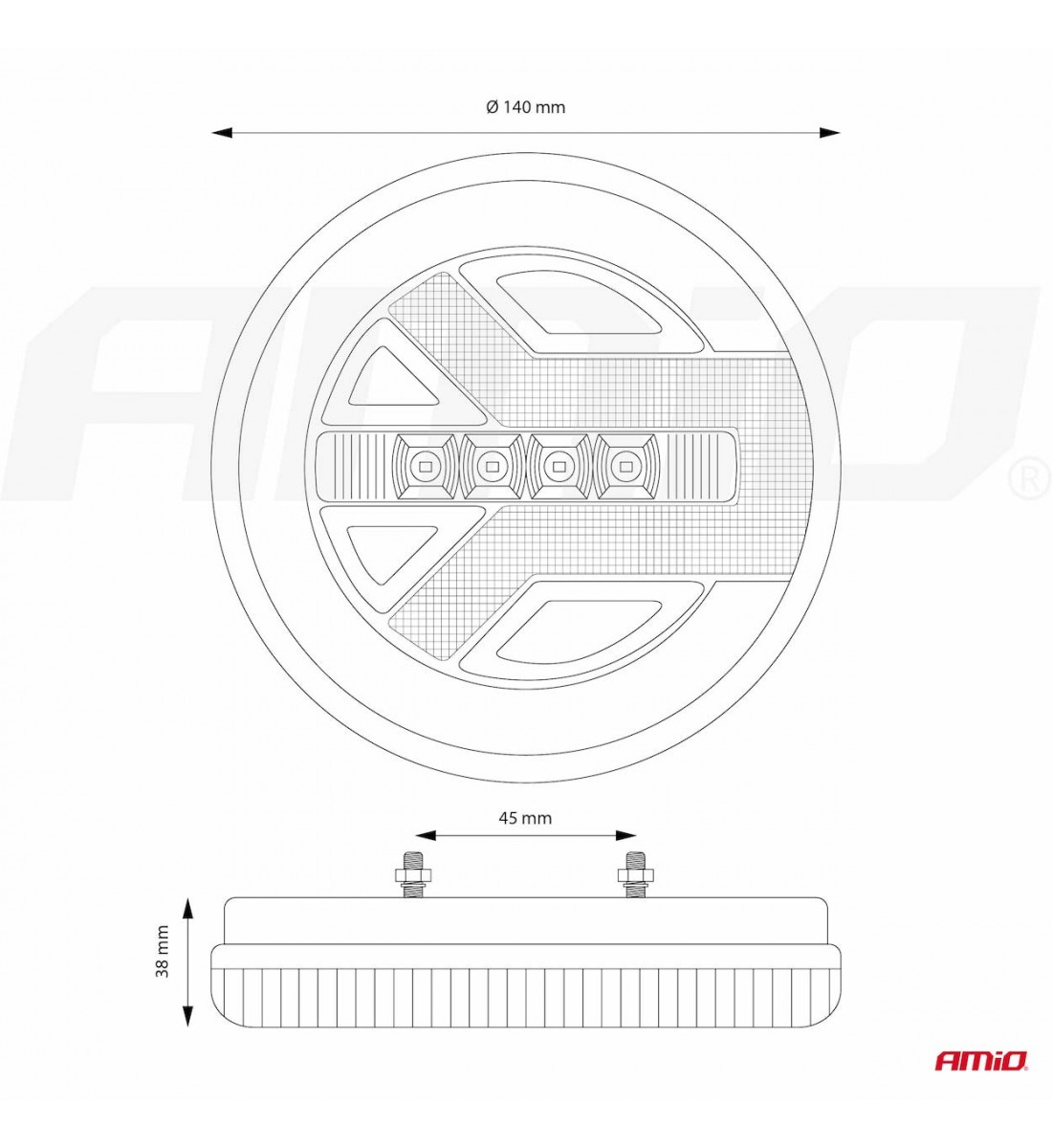 Lampă spate, cu LED, AMiO, RCL-06-LR, stânga/dreapta