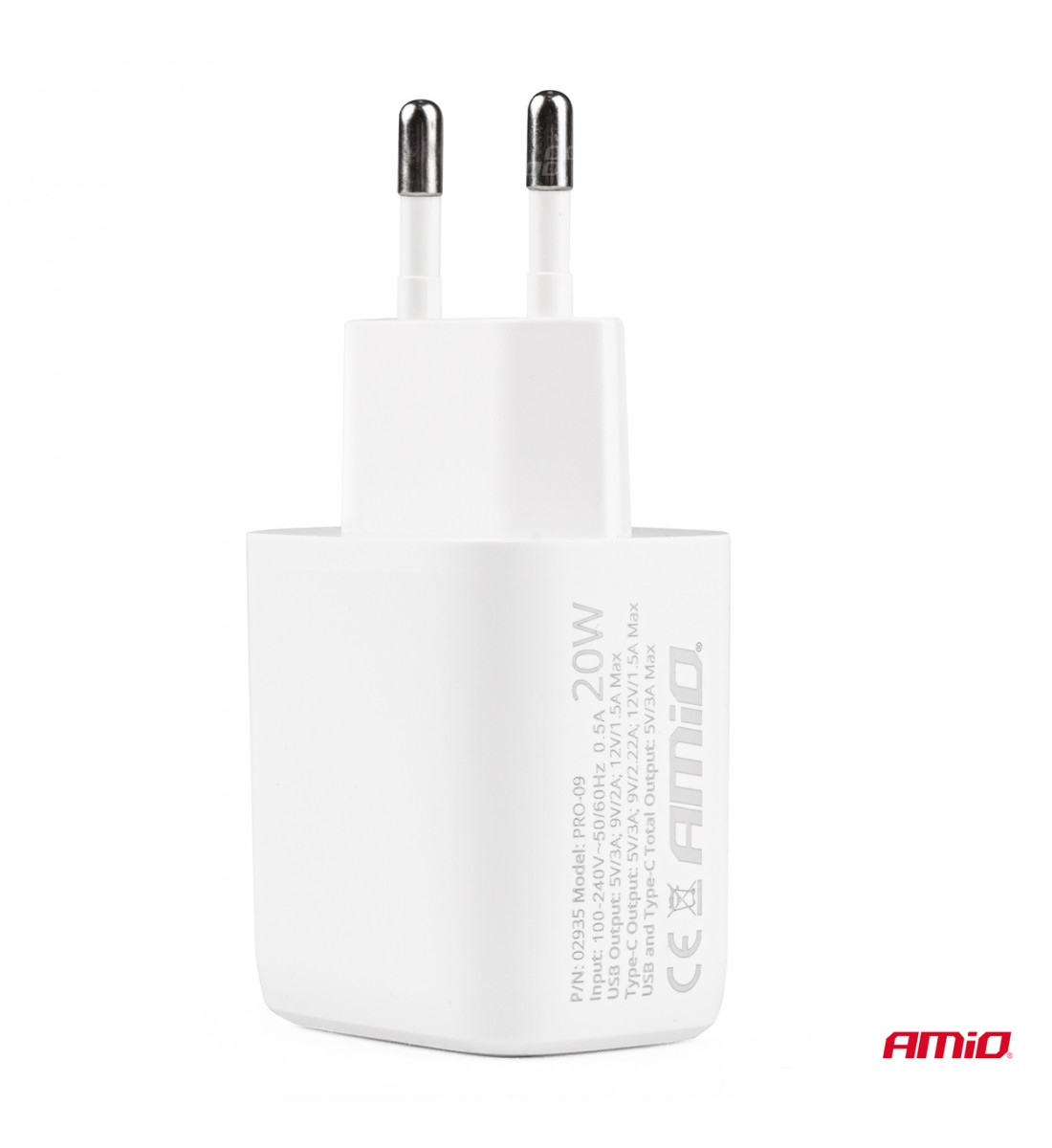 Priză de alimentare cu voltmetru, USB+USB-C 20W, 230V