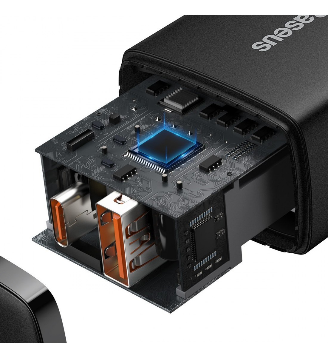Priză de alimentare, Baseus Compact Quick Charger, USB, USB-C, 20W negru