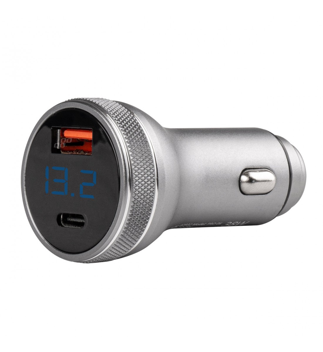 Incarcator Auto cu voltmetru, 38W, USB+USB-C, 12/24V