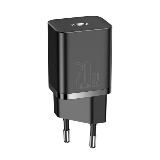 Priză de alimentare, Baseus Super Si Quick Charger, 1USB C, 20W, negru