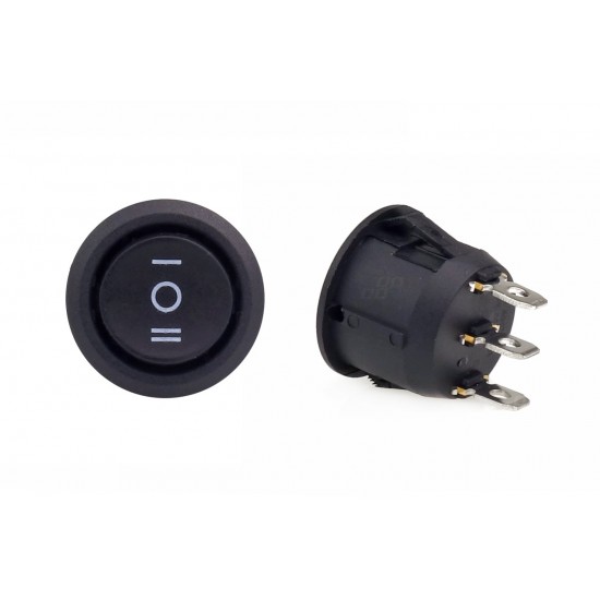 Întrerupător circular, negru, 12/230V