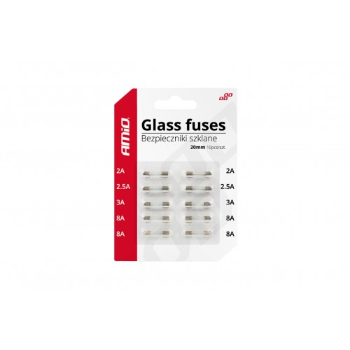 Mini siguranțe de sticlă, 20 mm, 10 buc