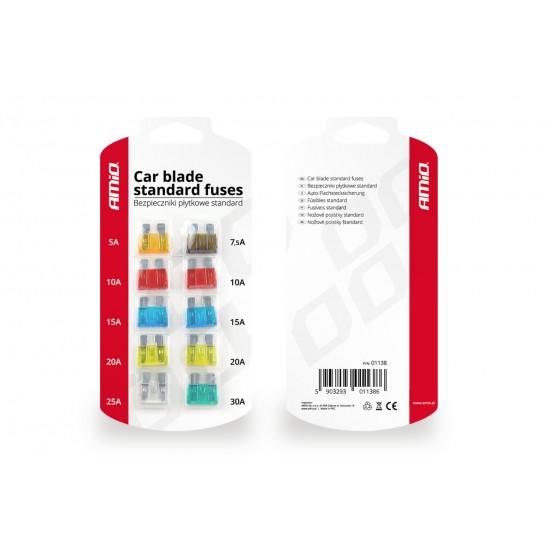 Siguranțe auto, set, standard, 10 buc Siguranțe auto, set, standard, 10 buc