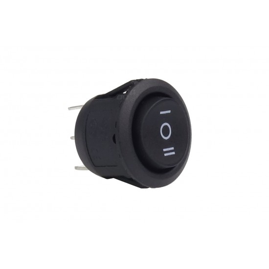 Întrerupător circular, negru, 12/230V