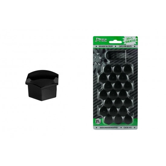 Capace prezoane, 21 buc, 21 mm, negre