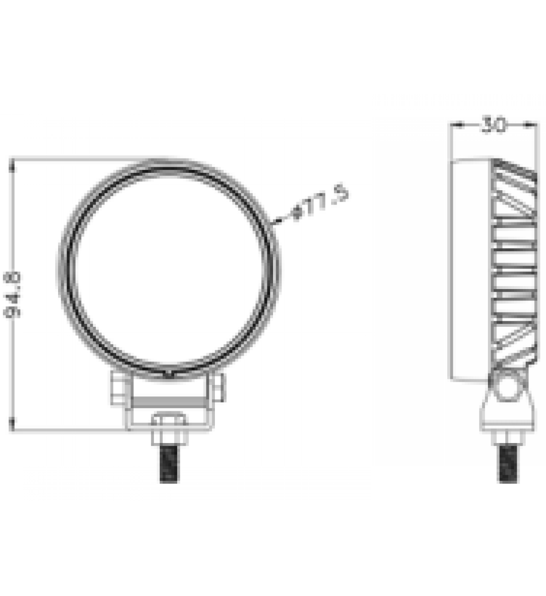 Proiector auto rotund 9-32V 12W