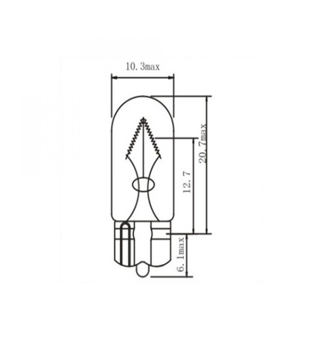 Bec halogen T10 W3W 12V 3W W2.1*9.5D 